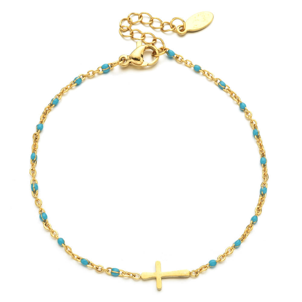 Delicate Minimalist Cross Bracelet