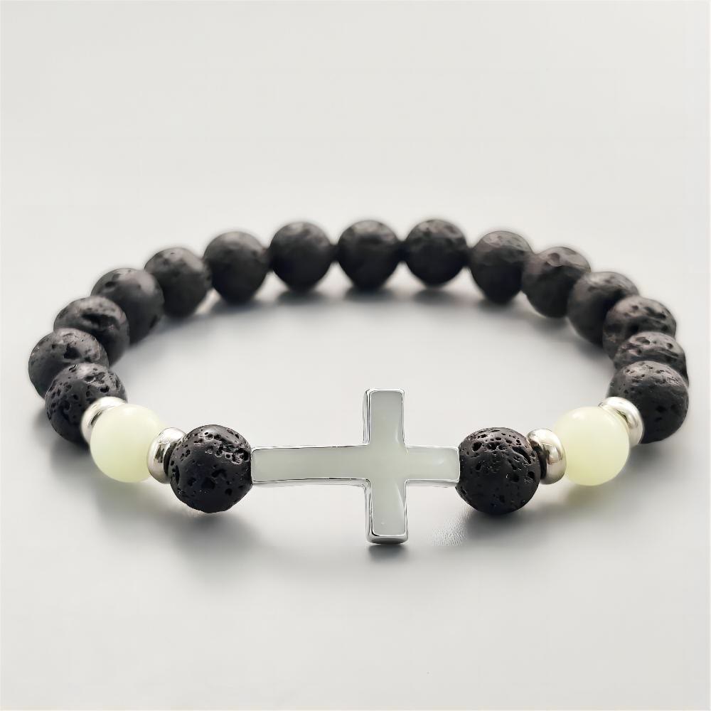 Glow in the Dark Cross Bracelet