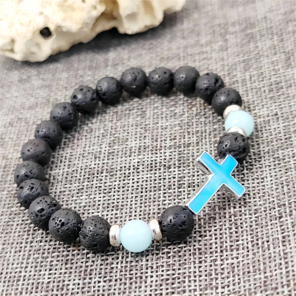 Glow in the Dark Cross Bracelet