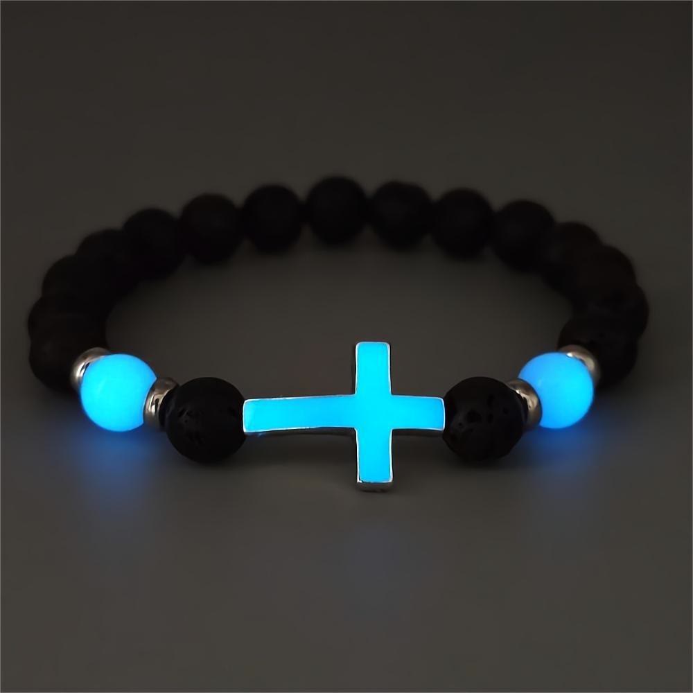 Glow in the Dark Cross Bracelet