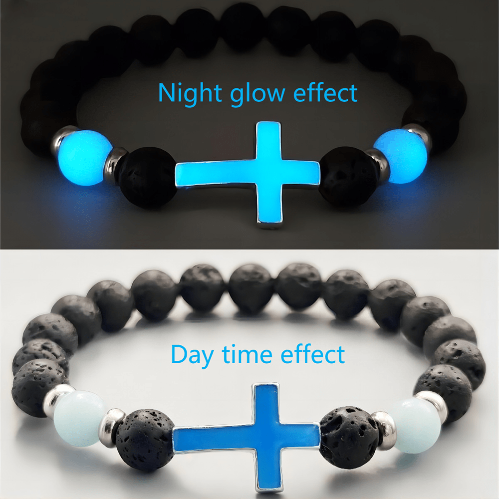 Glow in the Dark Cross Bracelet