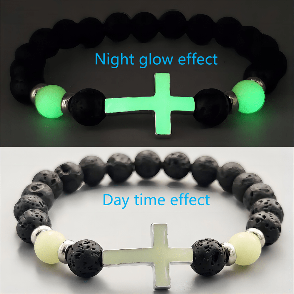 Glow in the Dark Cross Bracelet
