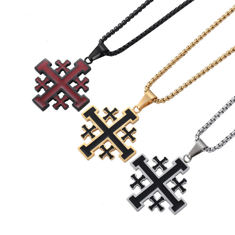 Jerusalem Cross Titanium Pendant