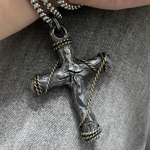 Exquisite 925 Silver Delicate Style Crucifix & Anchor Pendant Necklace