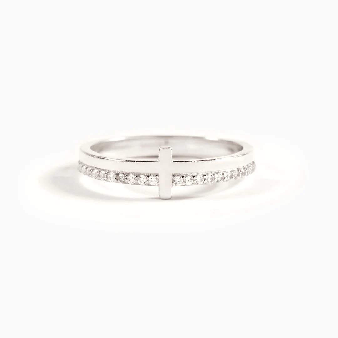 925 Silver JESUS & Cross "Pray" Ring - Drawing Divine Power through Faith