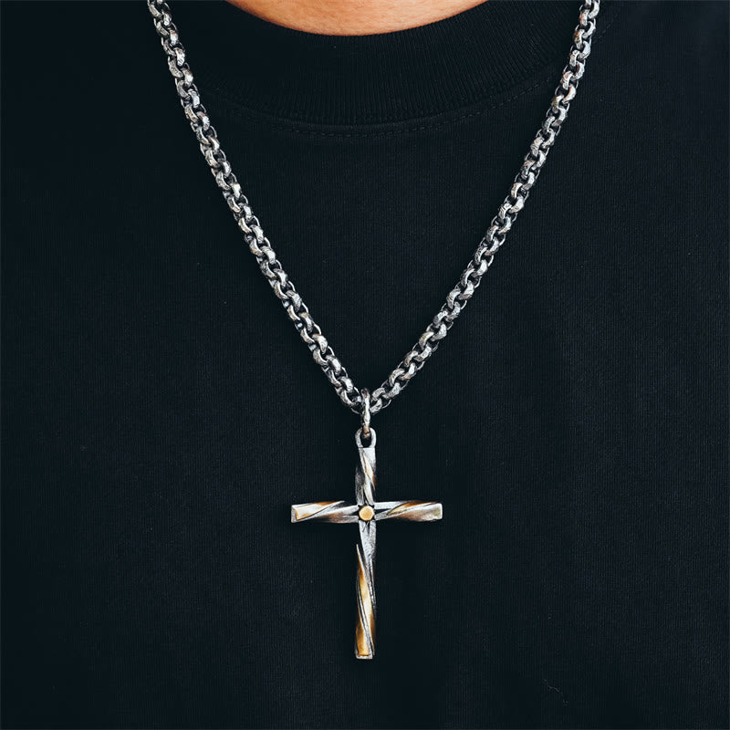 925 Sterling Silver Spiral Cross Necklace: A Modern Tribute to Faith