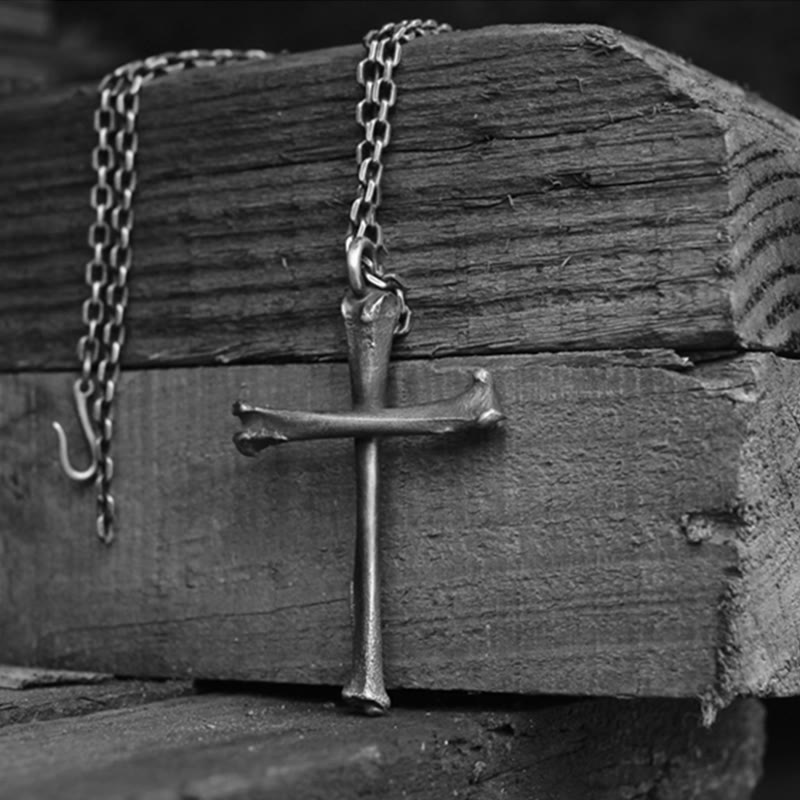 925 Sterling Silver Modern & Minimalist Cross Bone-shaped Necklace: Showing Personality in Simplicity