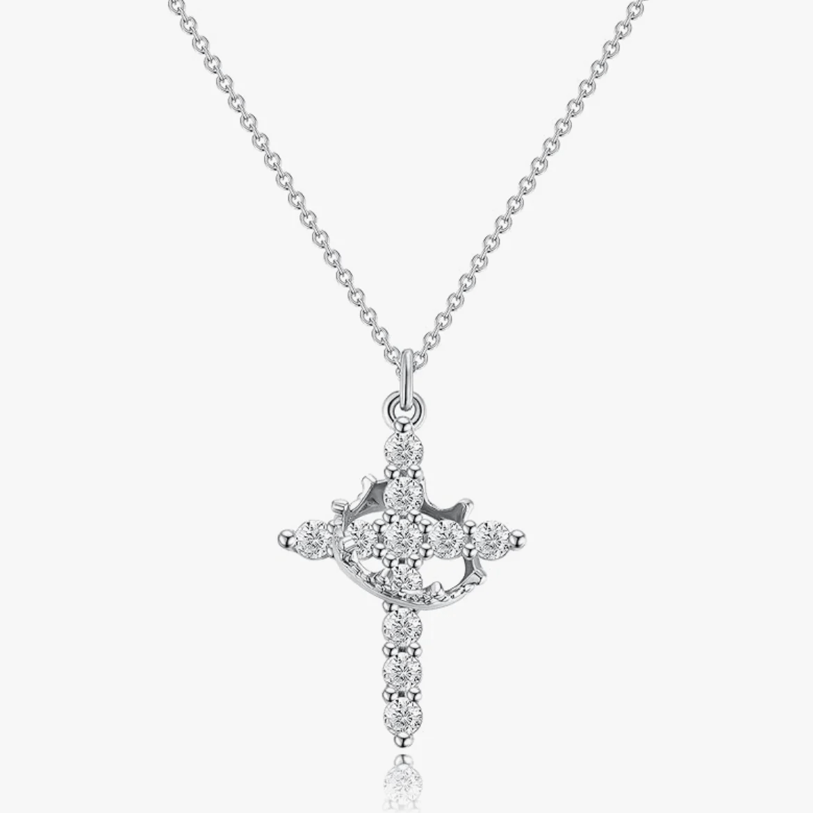 Modern Faith Crown Cross Necklace and Earring Set