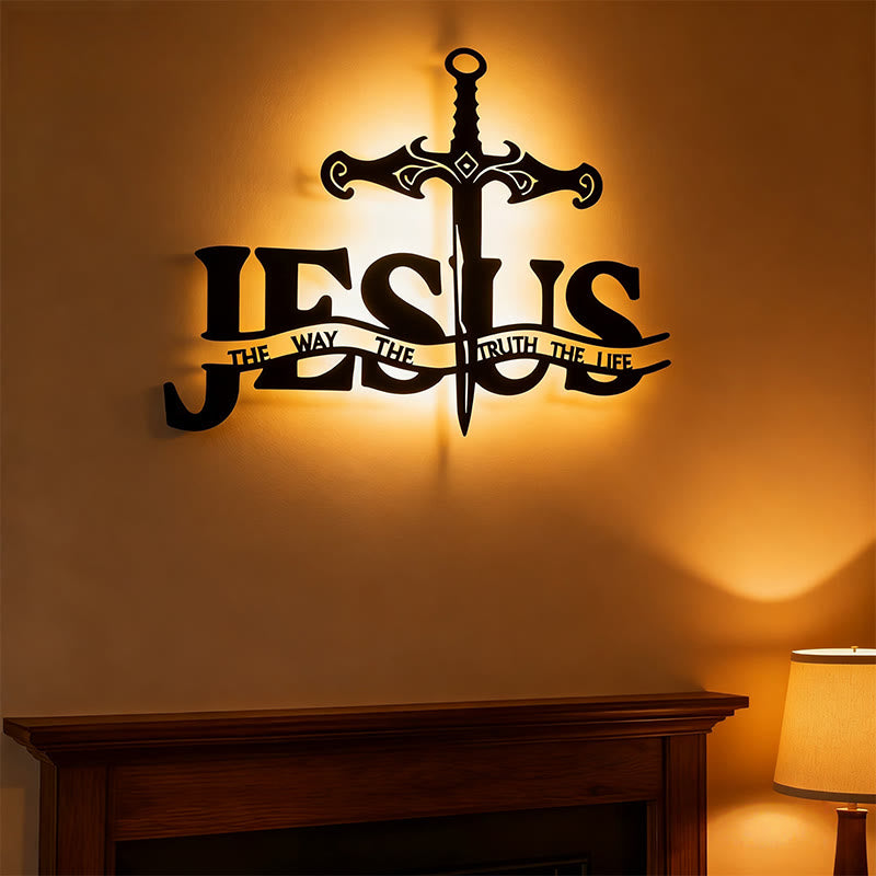 Christian Artwork Workshop Black Iron JESUS: The Way, The Truth, The Life Metal Wall Decor