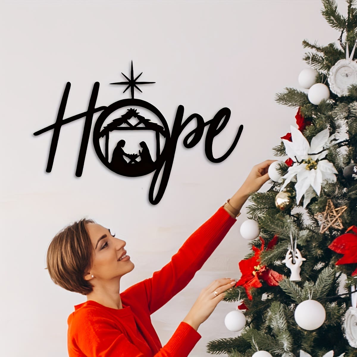 Christian Artwork Workshop Holy Night Nativity Metal Wall Decor: Embrace Joy and Hope in His Light