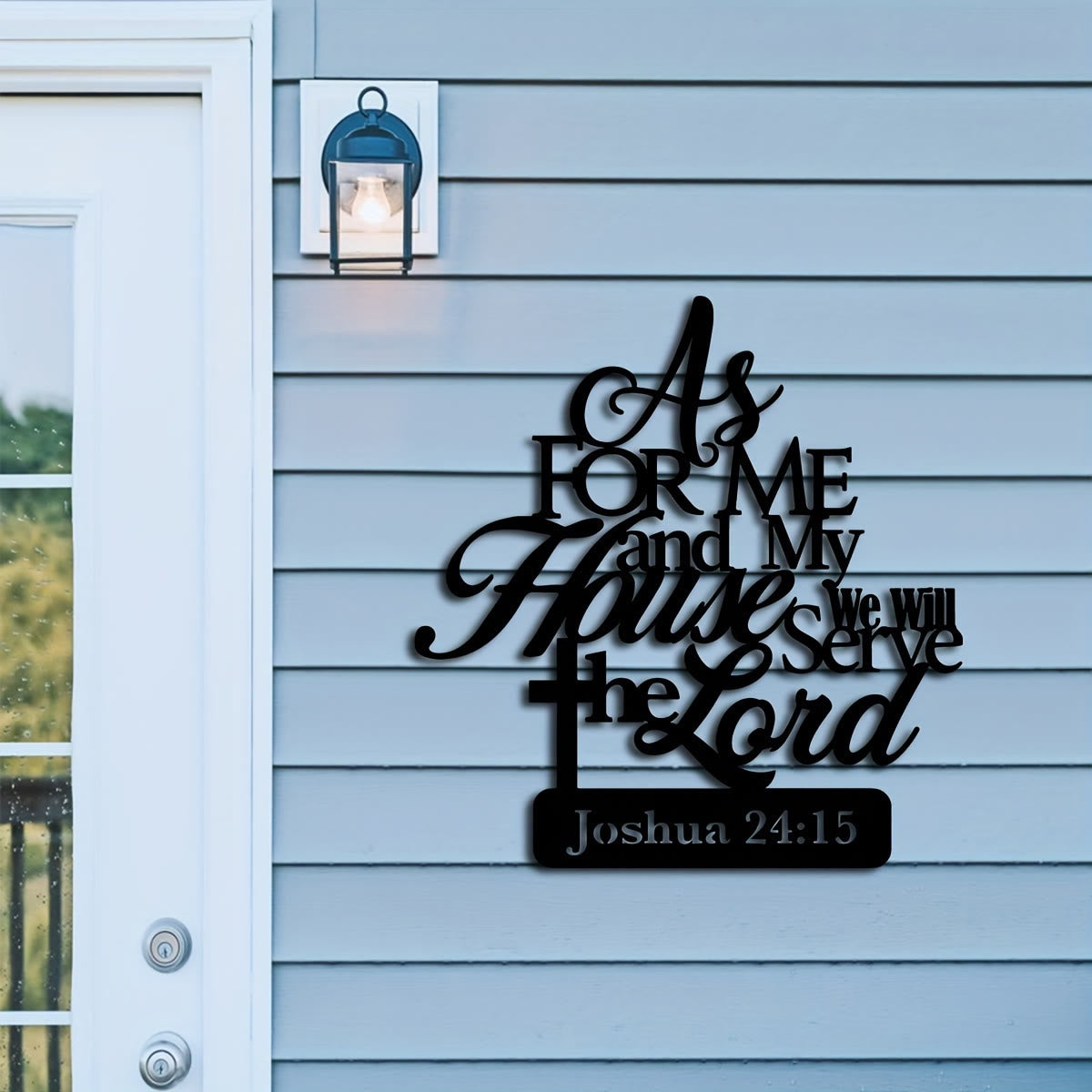 Christian Artwork Workshop Joshua 24:15 Metal Wall Decor: 'As for Me and My House'