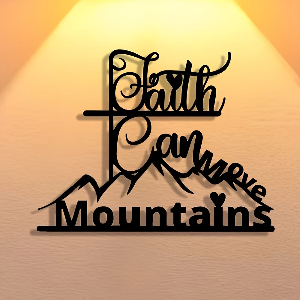 Christian Artwork Workshop Faith & Mountains Metal Wall Art: A Timeless Expression of Belief for Your Devotional Space