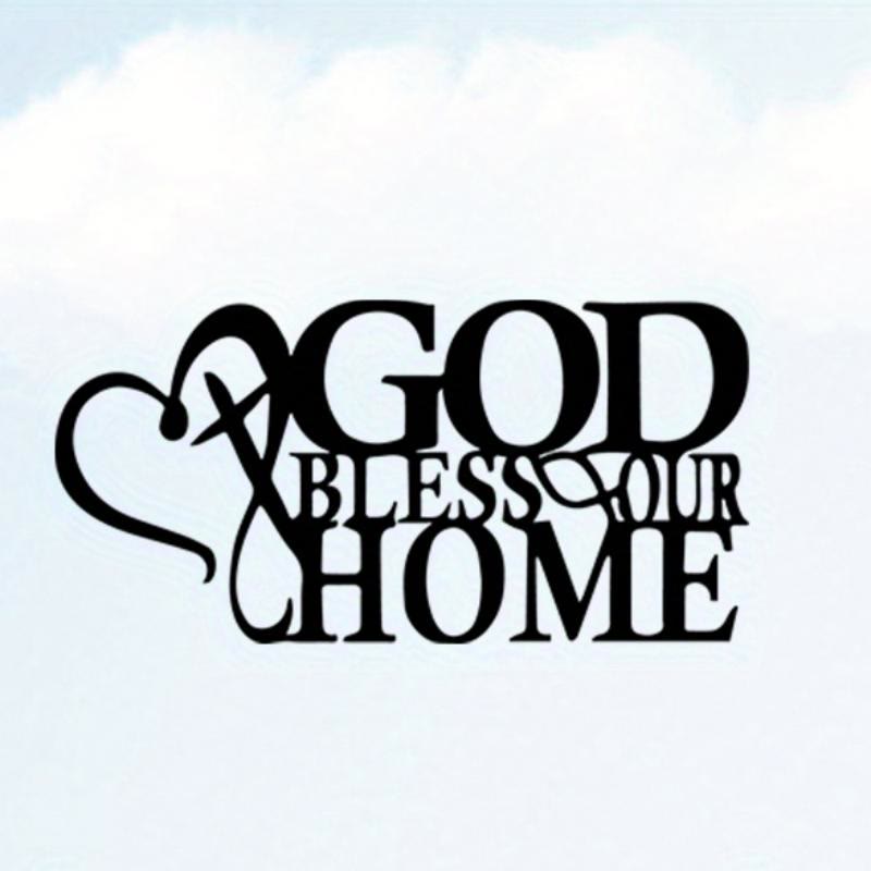 Christian Artwork Workshop: God Bless Our Home Metal Wall Decor - A Celebration of Divine Blessings and Family Faith