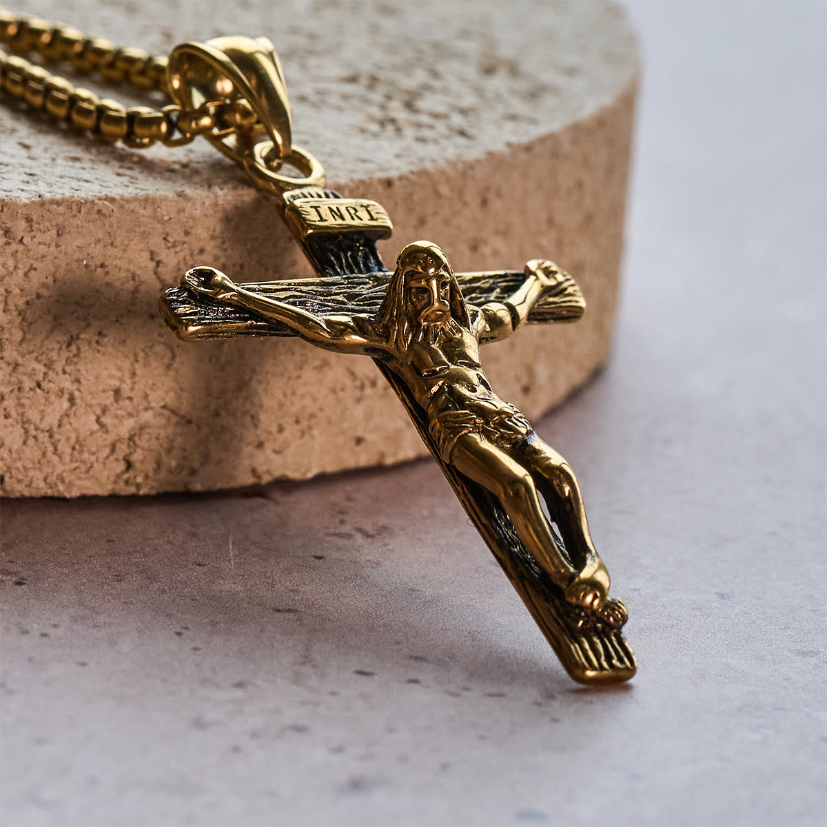 Gold Crucifix Pendant Necklace