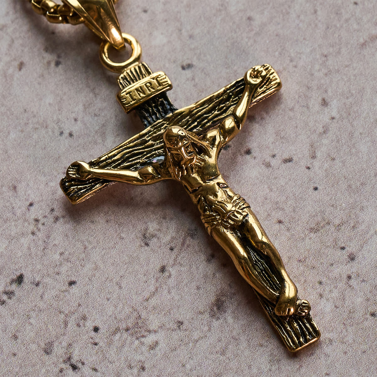 Gold Crucifix Pendant Necklace