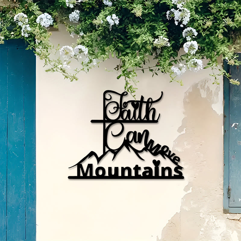 Christian Artwork Workshop Faith & Mountains Metal Wall Art: A Timeless Expression of Belief for Your Devotional Space