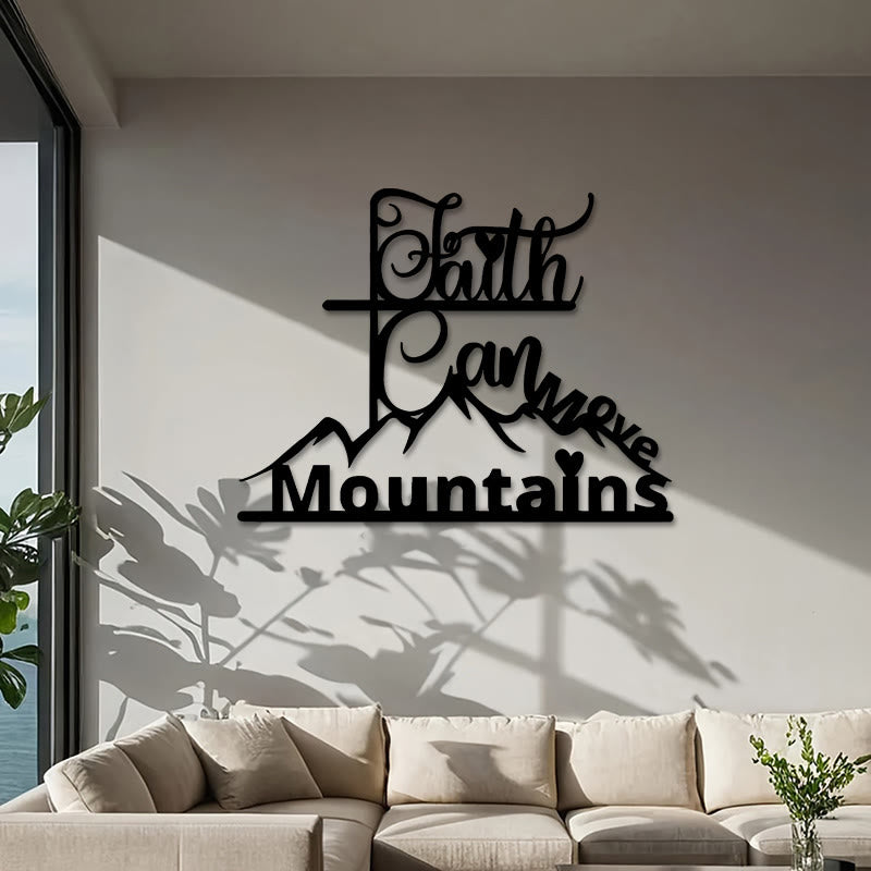 Christian Artwork Workshop Faith & Mountains Metal Wall Art: A Timeless Expression of Belief for Your Devotional Space