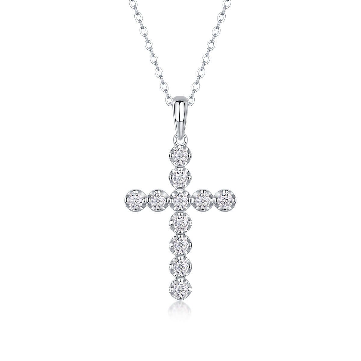 Sterling Silver Moissanite Cross Necklace: Faith Elegance & Timeless Sparkle