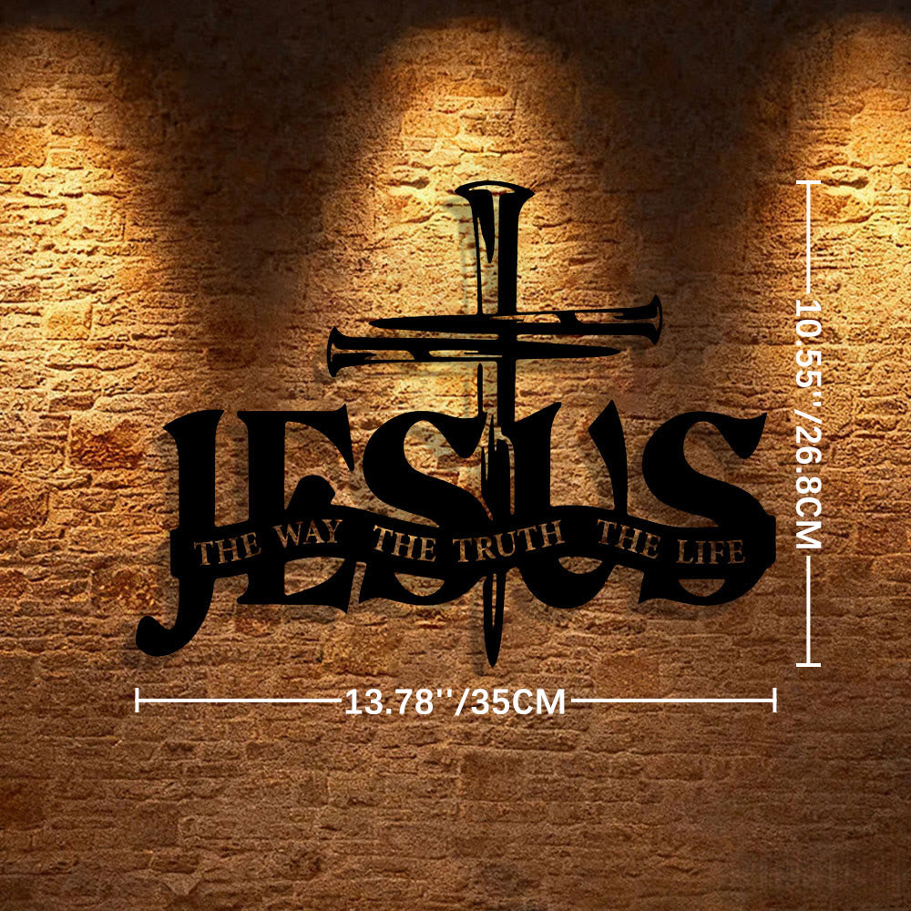 Christian Artwork Workshop Faithful Jesus & Cross Metal Wall Decor for Home