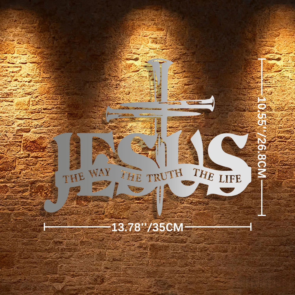 Christian Artwork Workshop Faithful Jesus & Cross Metal Wall Decor for Home