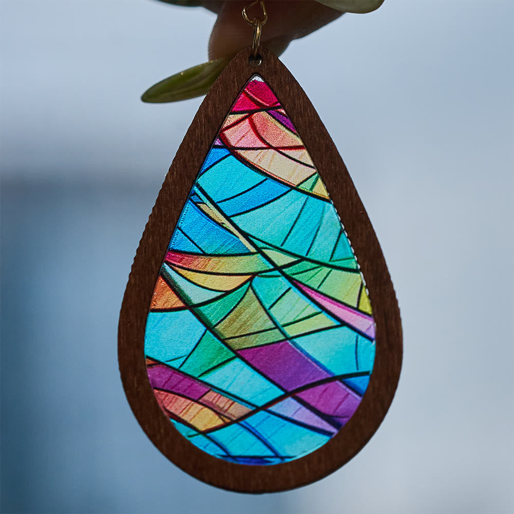 Glorious Grace Teardrop Earrings Inspired by Vibrant Stained Glass Church Art