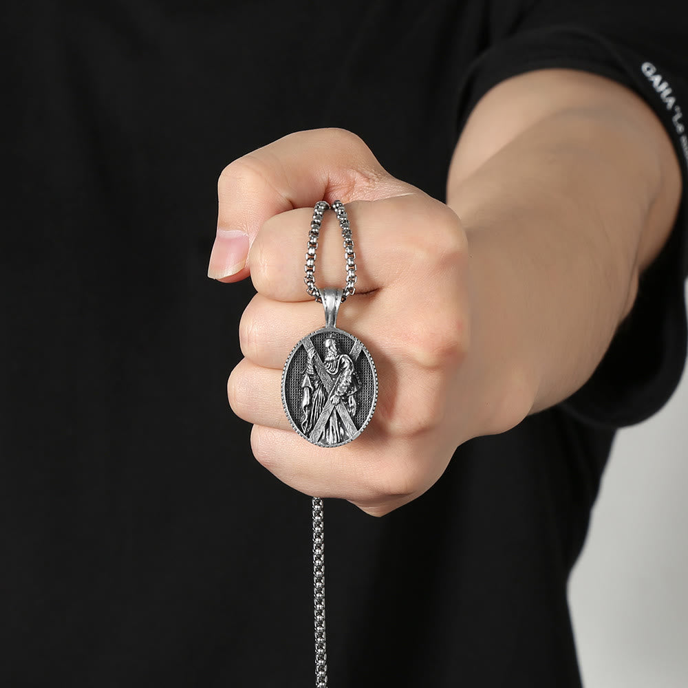 the St. Andrew Retro Christian Necklace