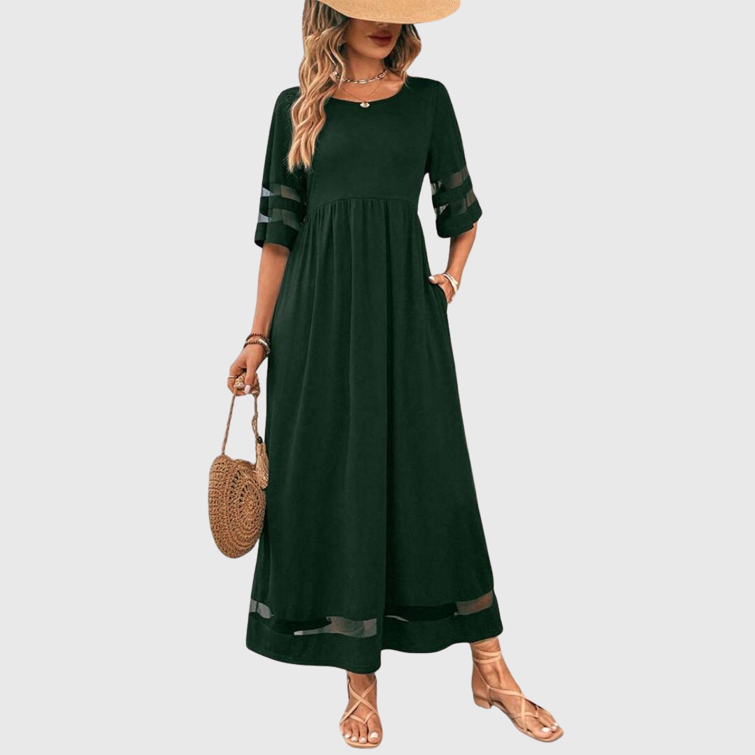 Aubrey™ – Flattering Tummy-Smoothing Midi Dress