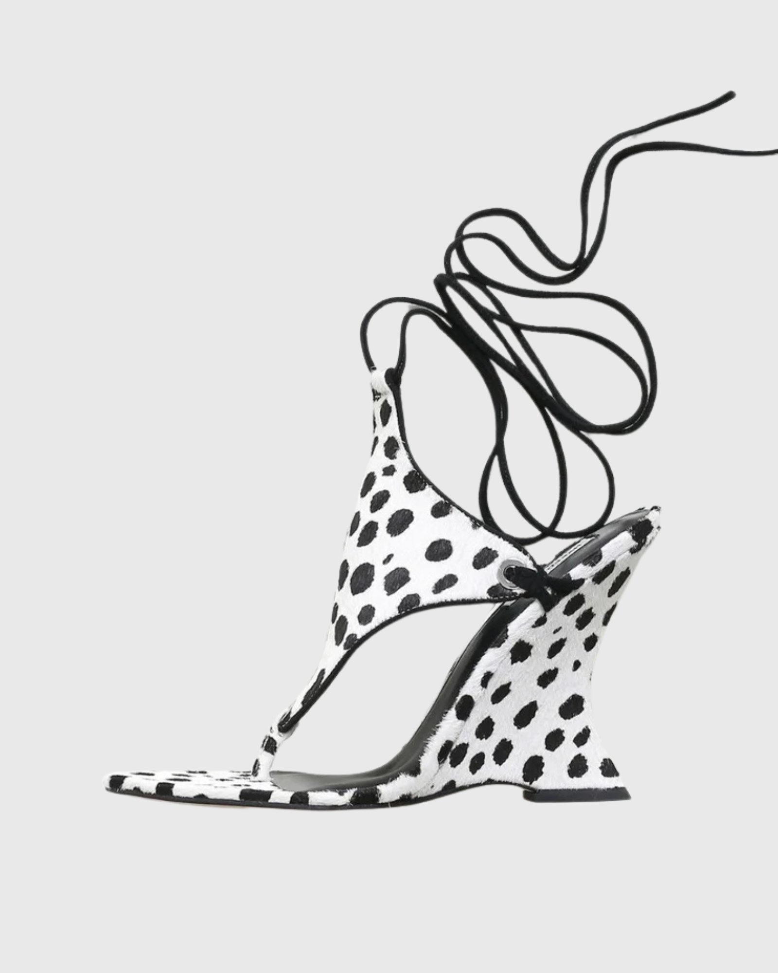 Eki Lace Up Wedge Sandals In Spot Print