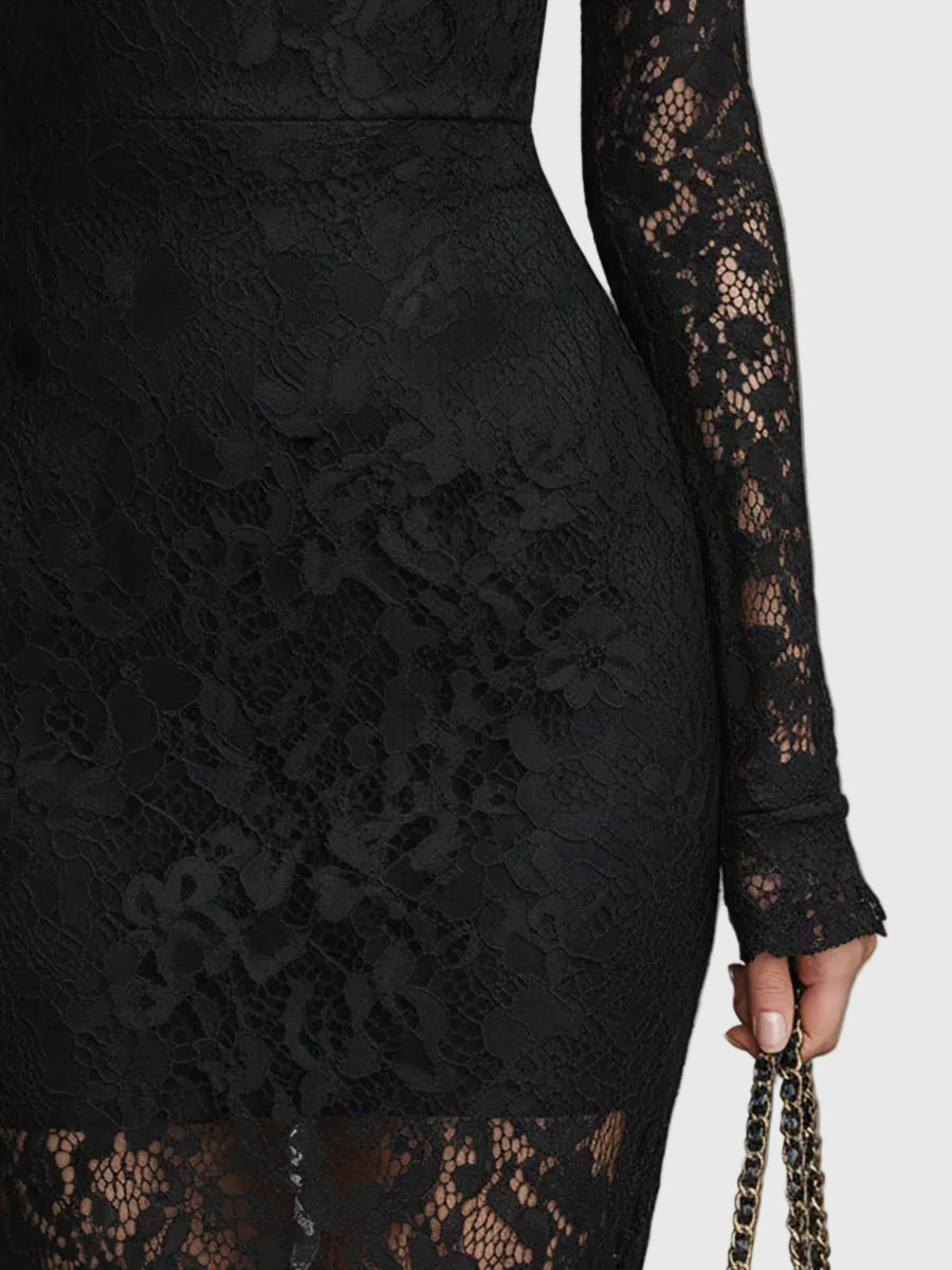Ella | Elegantes Spitzen-Fishtail-Maxikleid