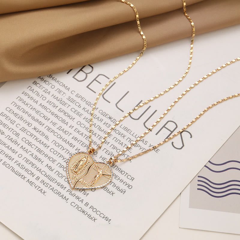 the Our Lady of Guadalupe & Crucifix 2-in-1 Heart Stacking Necklace