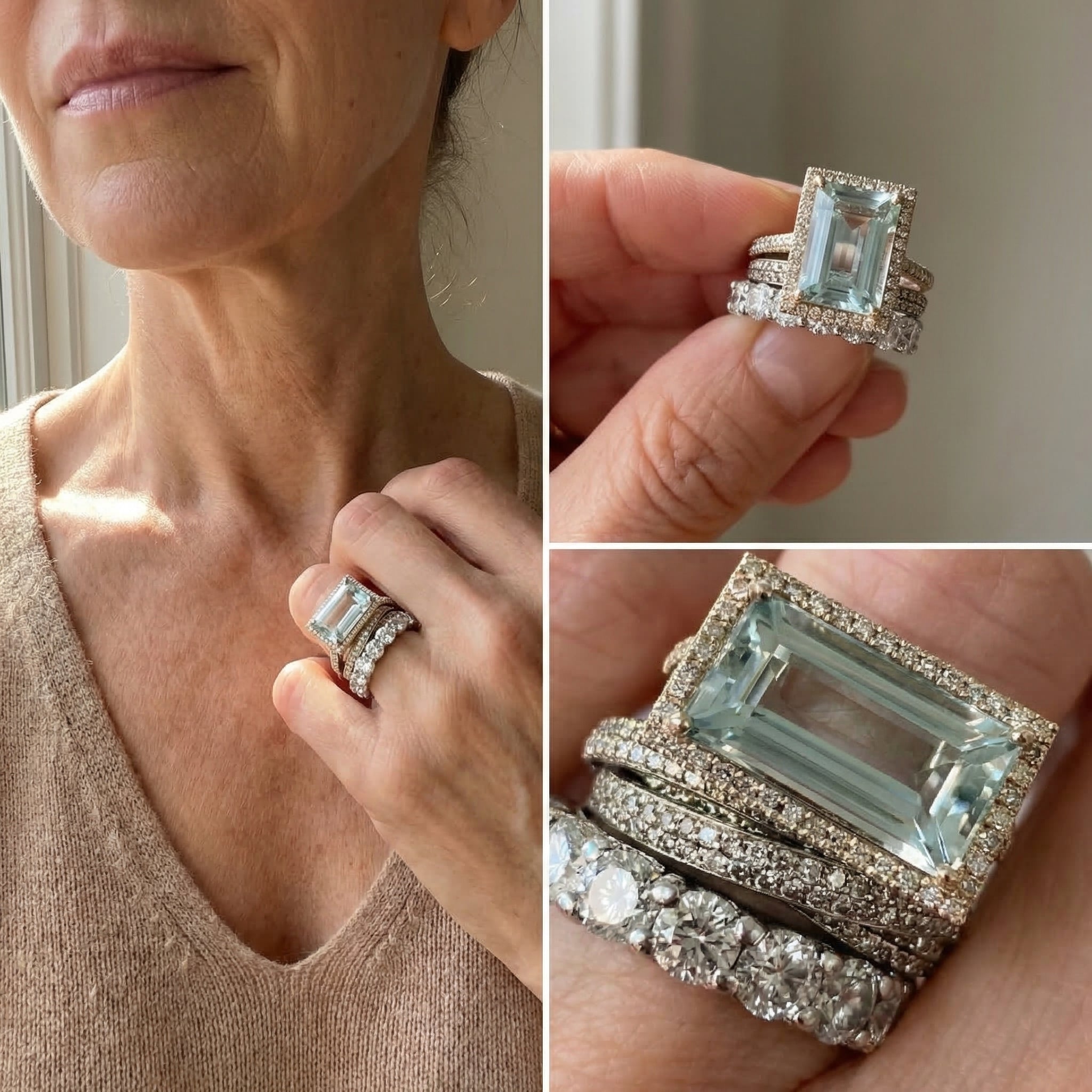 Vintage Silver & Turquoise Ring Set