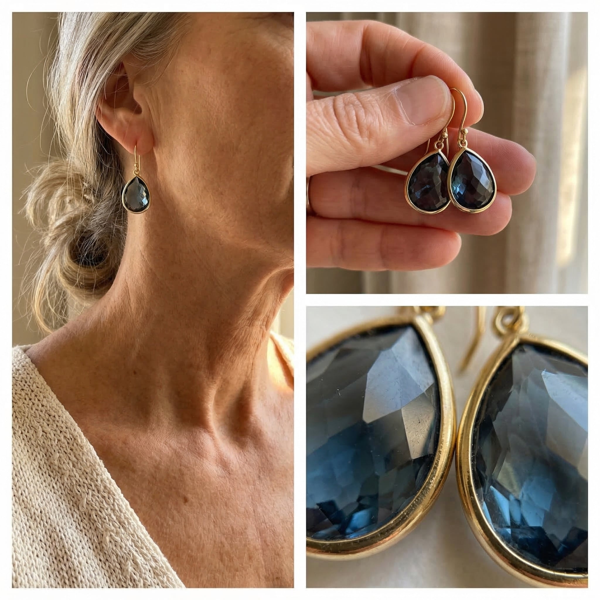 Retro Blue Crystal Drops