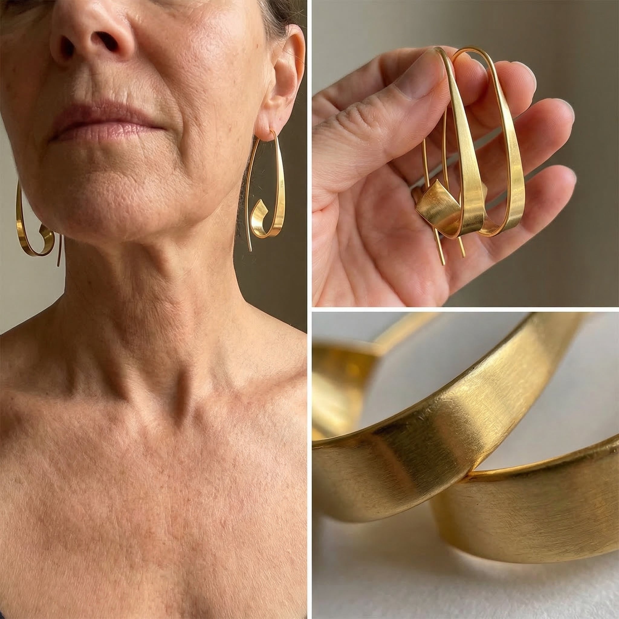Vintage Gold Spiral Earrings