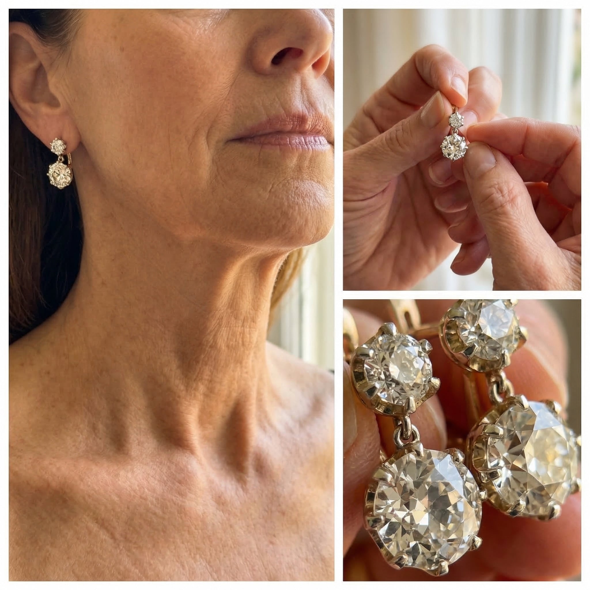 Vintage Gold & Zirconia Earrings