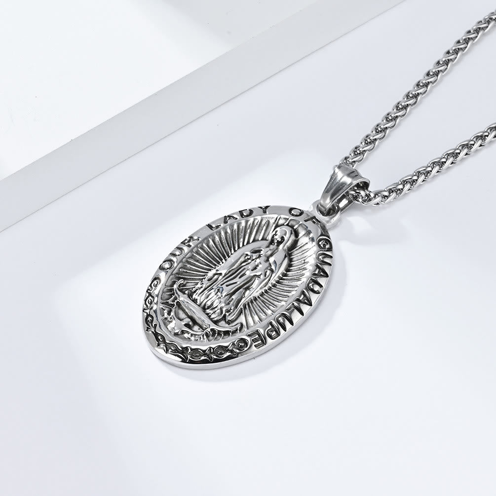 the 3 Colors Our Lady of Guadalupe Stainless Steel Necklace