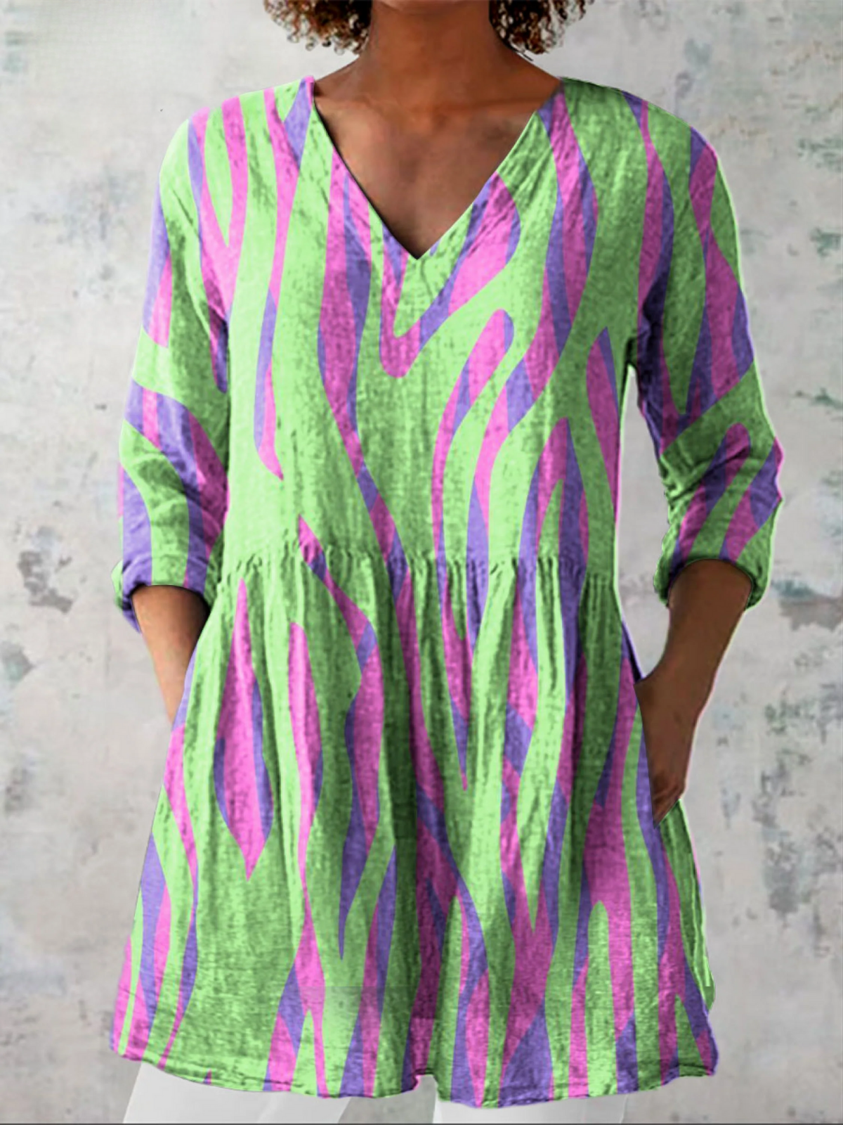 Gisella | Long V-neck blouse