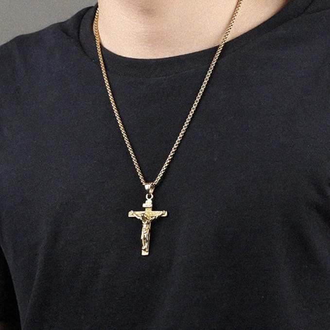 Gold Crucifix Pendant Necklace