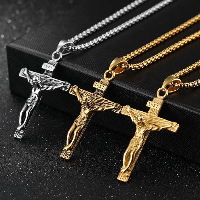 Gold Crucifix Pendant Necklace