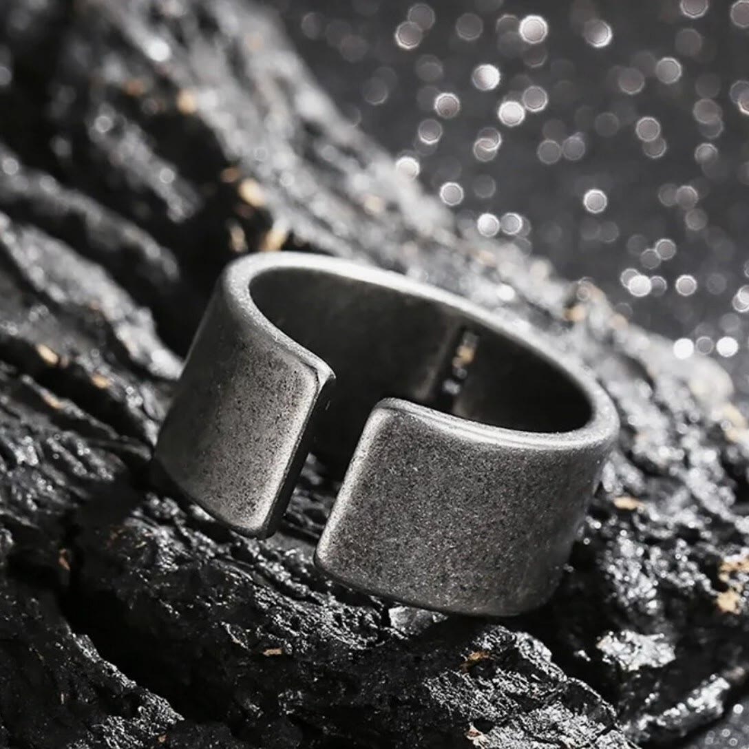 Stainless Steel Antique Punk Cross Ring