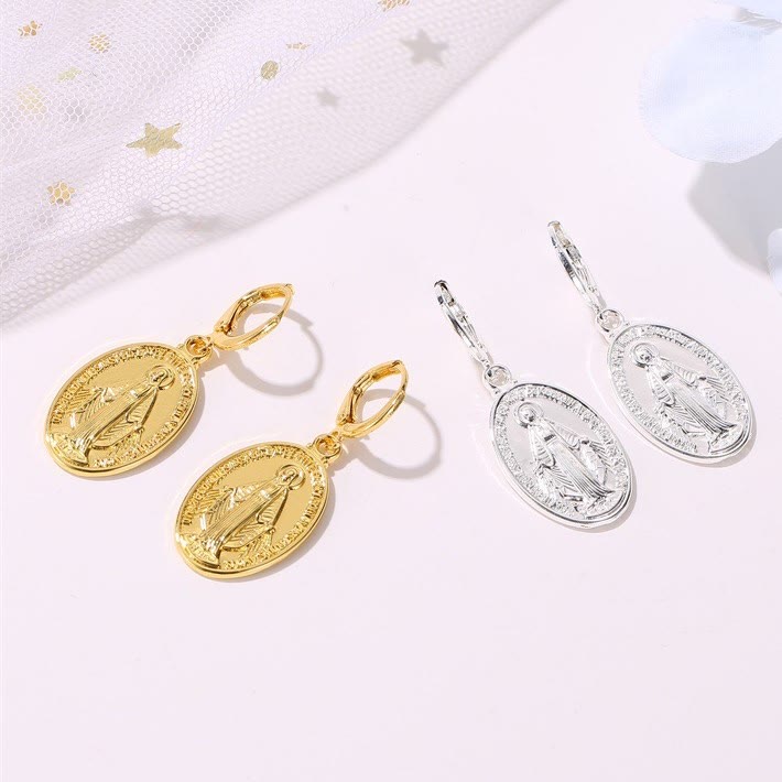 Miraculous Mary Religious Earrings