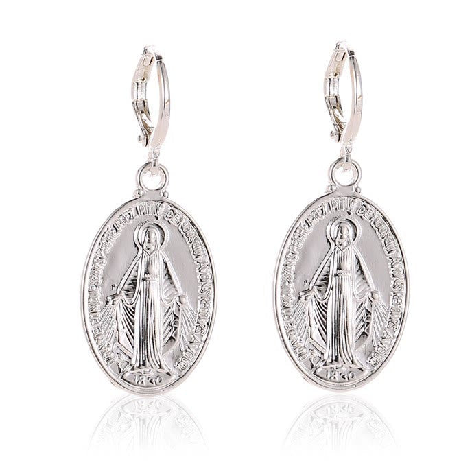 Miraculous Mary Religious Earrings