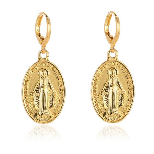Miraculous Mary Religious Earrings
