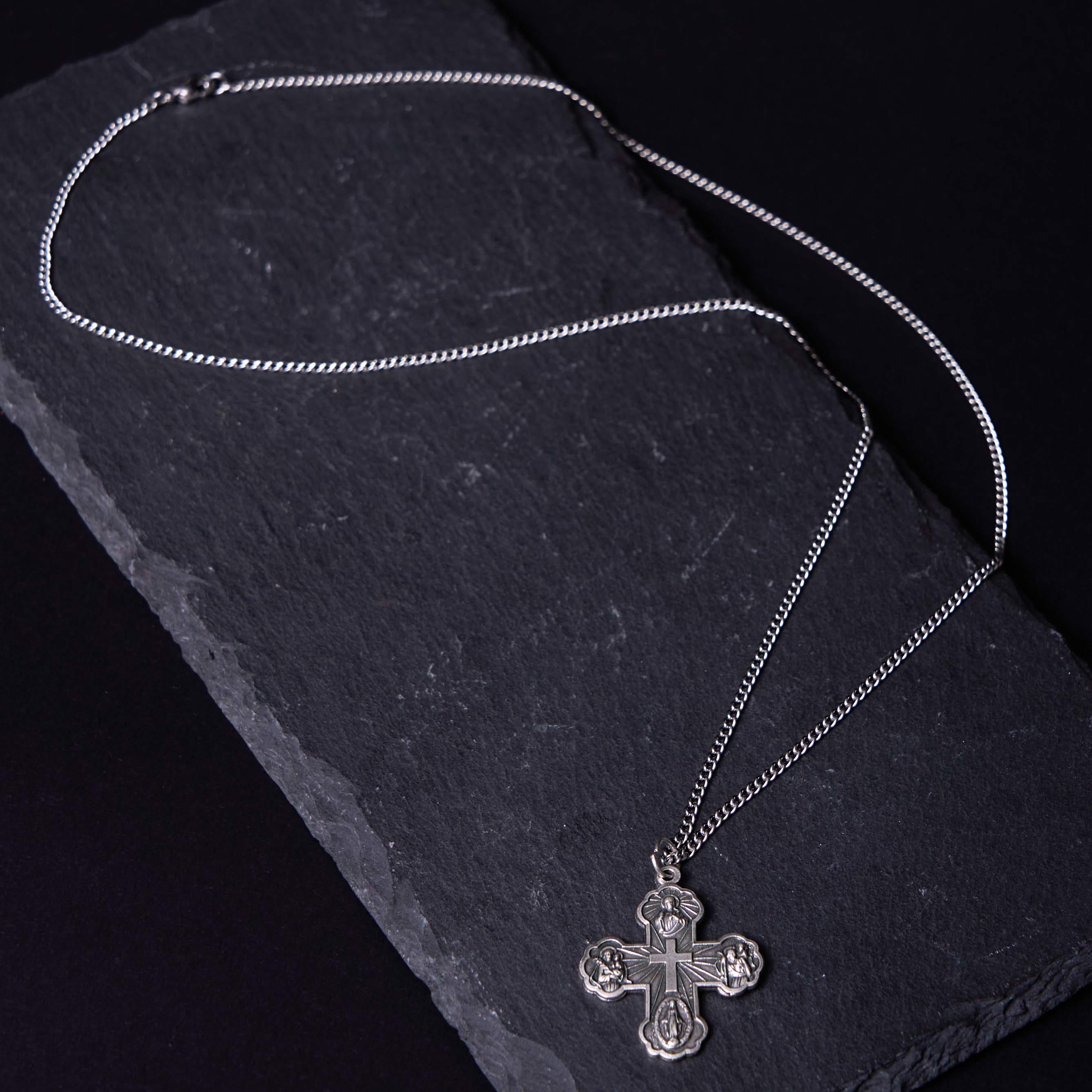 Classic Style Carmelite Five-in-One Four-Way Cross Pendant Alloy Necklace