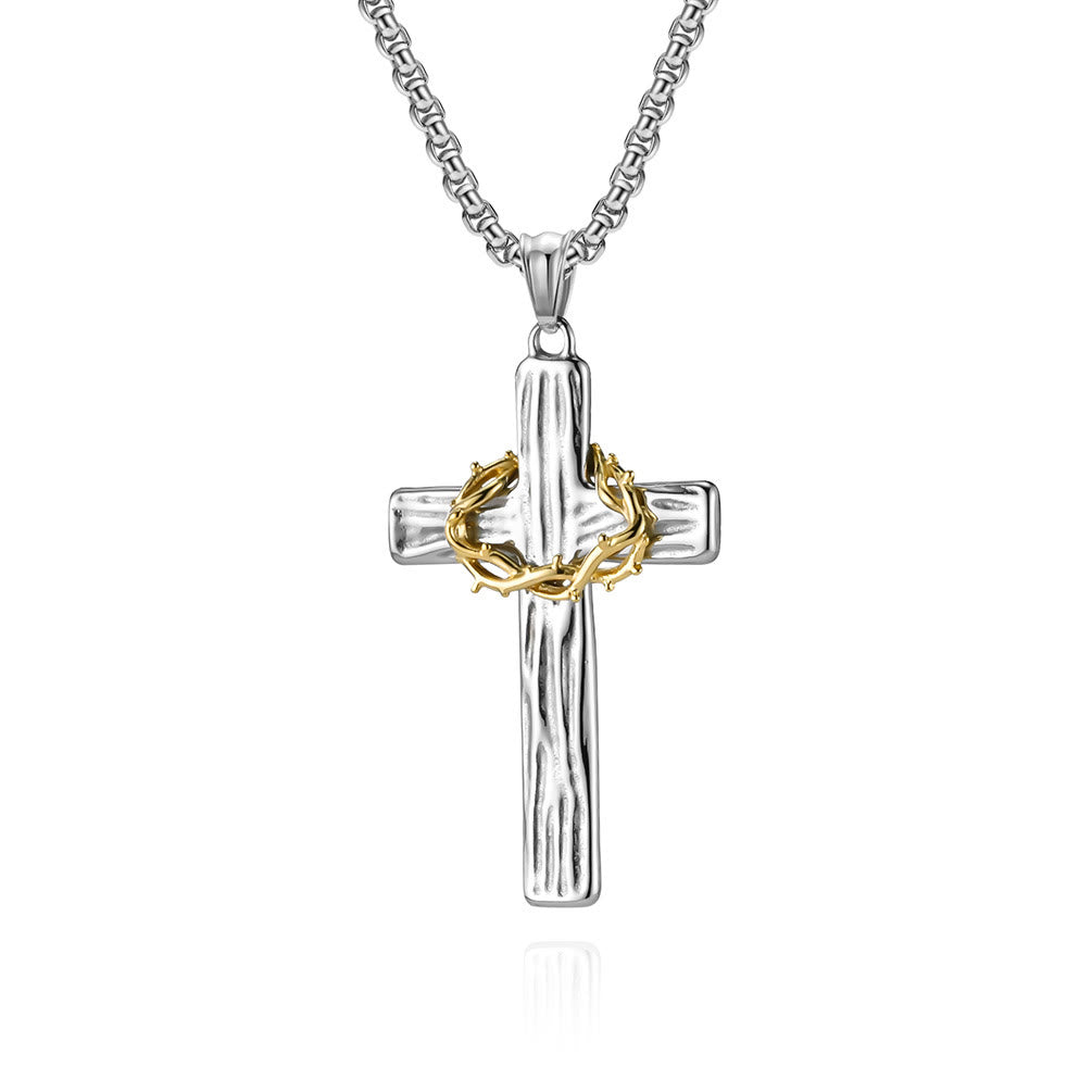 FAITH AS YOUR ARMOR: Jesus Crown Of Thorns Cross Sacred Necklace