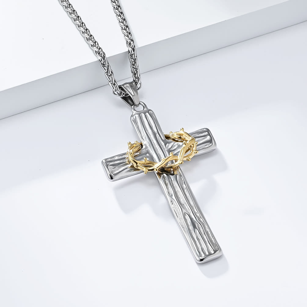 FAITH AS YOUR ARMOR: Jesus Crown Of Thorns Cross Sacred Necklace