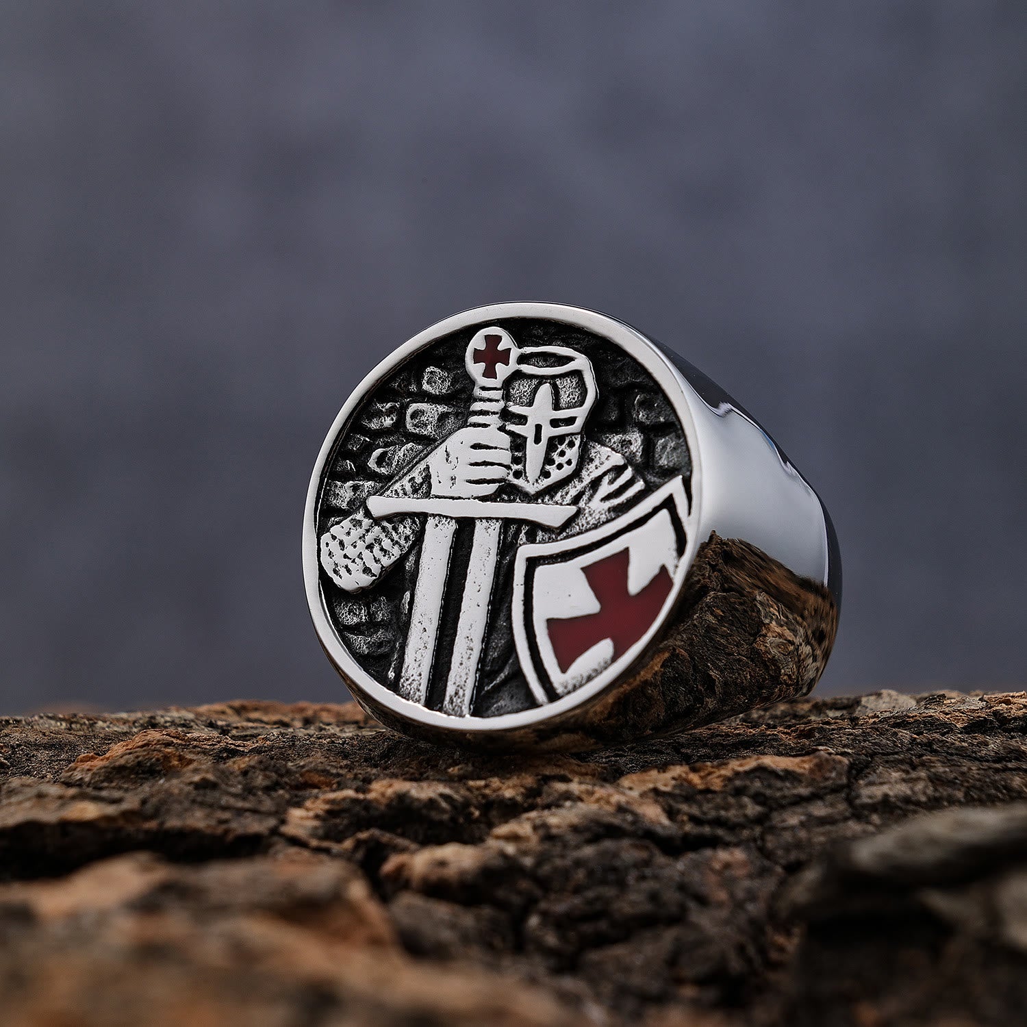 Retro Classic Style Knights Templar Cross Divine Faith Ring