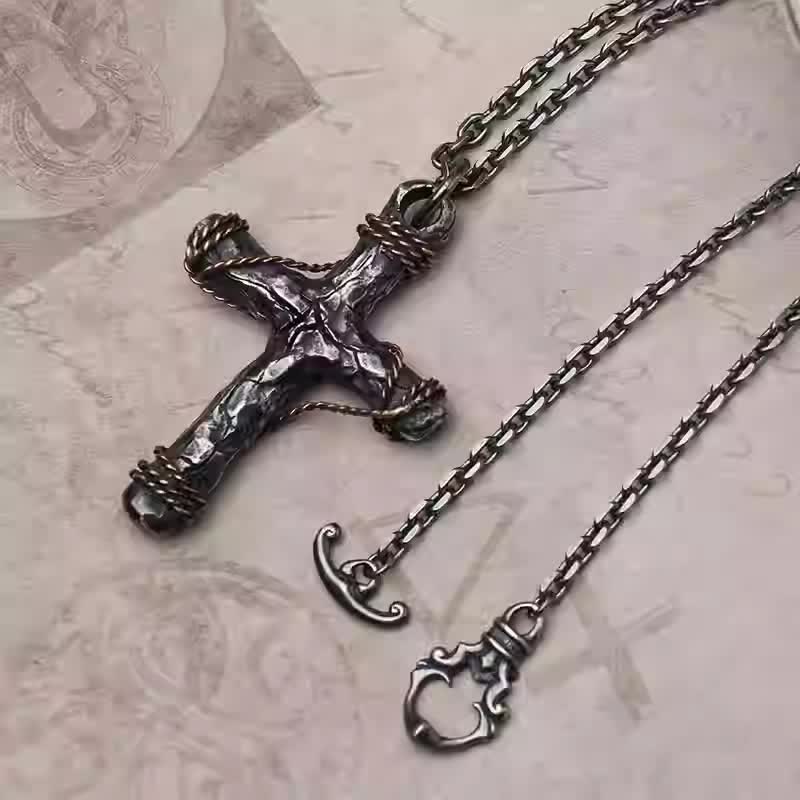 Exquisite 925 Silver Delicate Style Crucifix & Anchor Pendant Necklace