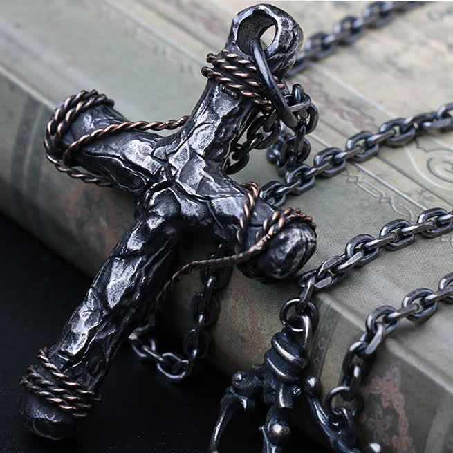 Exquisite 925 Silver Delicate Style Crucifix & Anchor Pendant Necklace