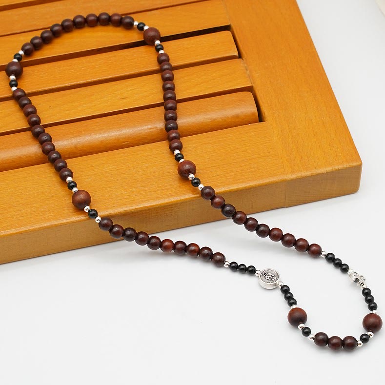6mm Rosewood Three-circle Elastic Bracelet Divine Rosary Beads