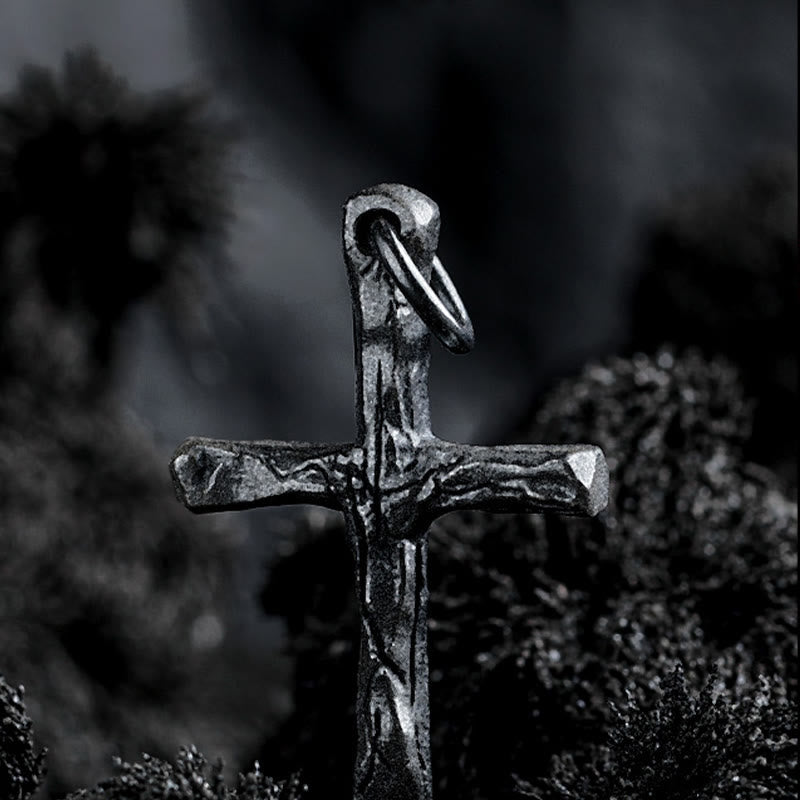 925 Sterling Silver Dark Style Cross Necklace: A Symbol of Faith